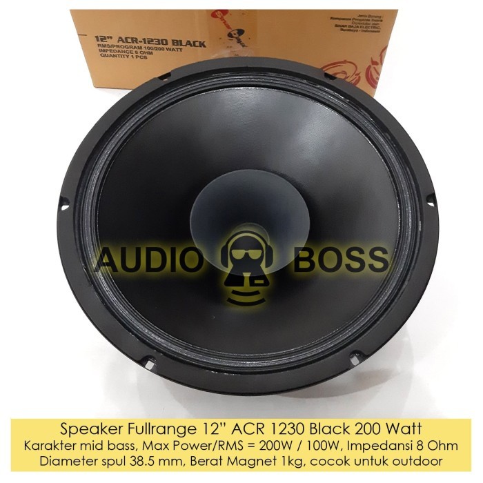 Speaker 12 inch 12" Full Range ACR 1230 BLACK - Speaker ACR 1230 BLACK