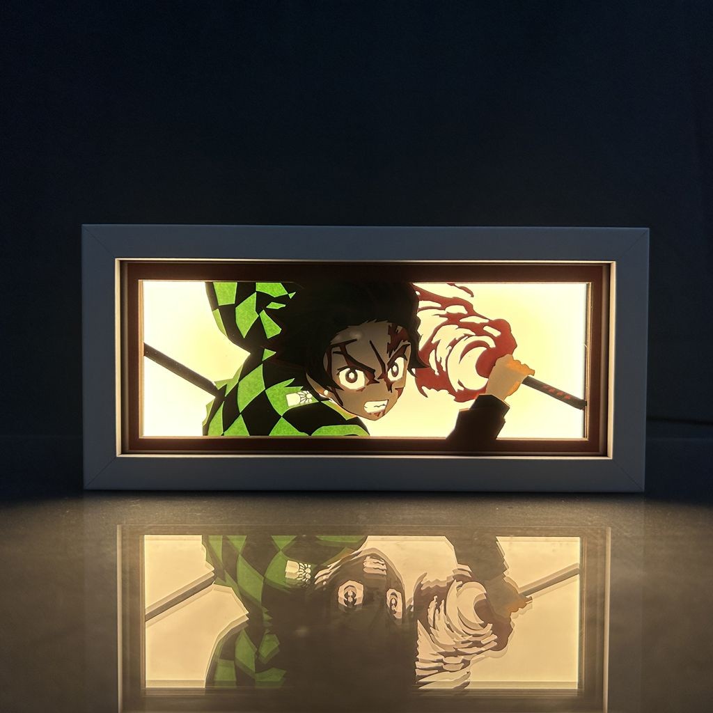 Anime Demon Slayer Light Box Beranda Lampu Tidur Kreatif Manga Rak Buku Luar Angkasa Lampu Latar Kim