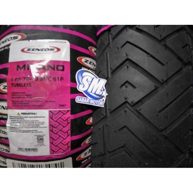 Baru Ban Zeneos Milano 140/70-13 Ban Tubeless Belakang Yamaha Nmax