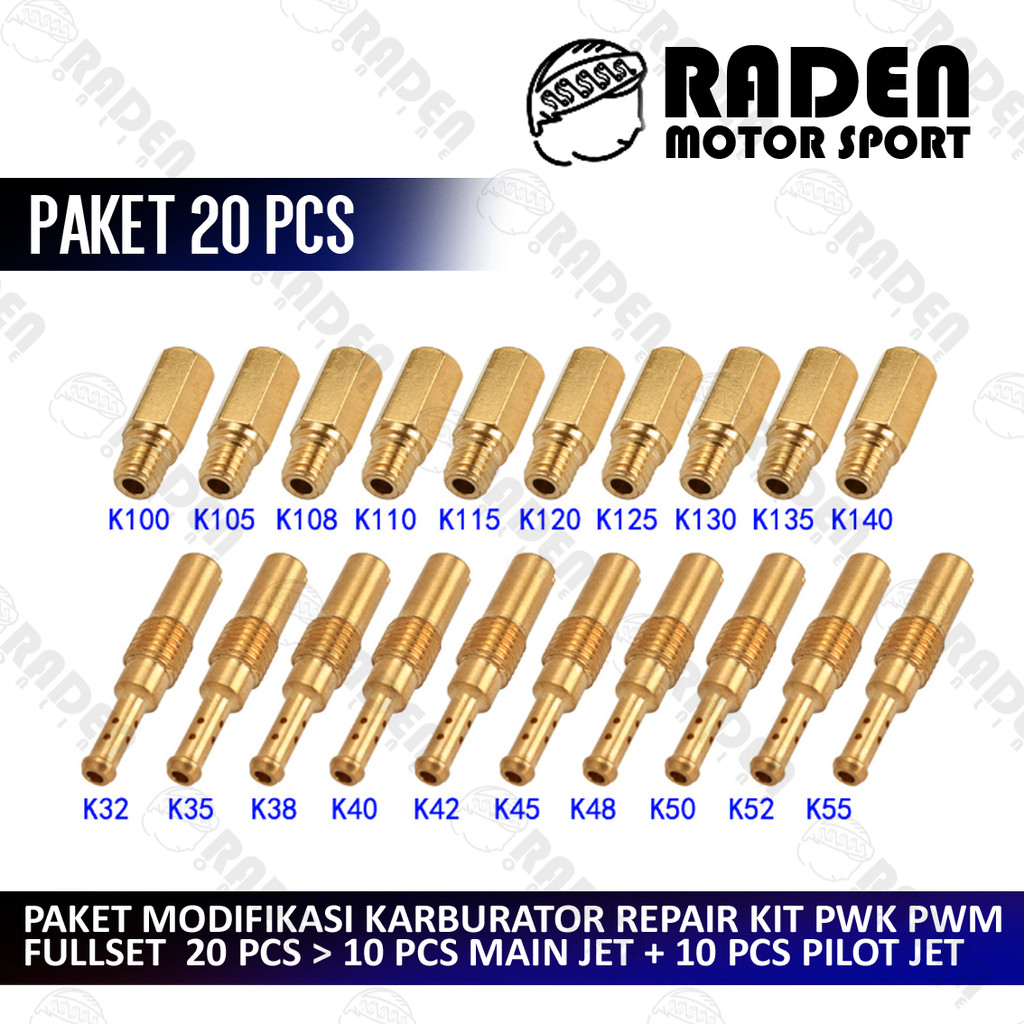 (BISA COD) PAKET FULLSET SPUYER 20 PCS JET PWK PE MAIN JET PILOT JET PJ MJ MAINJET SPUYER REPAIR KIT