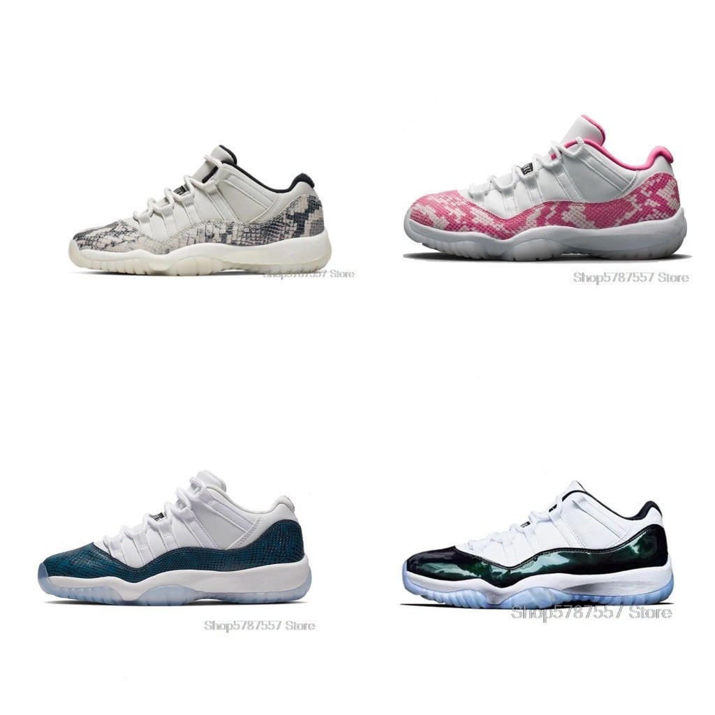 OJBU Air Jordan 11 Sepatu Pria Basket GS Karang Pemutih Rendah Atas Retro Uniseks Sepatu Olahraga Lu