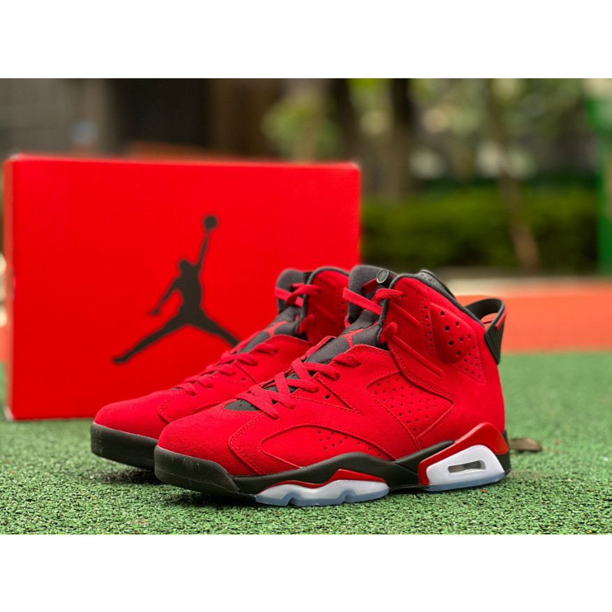 2023 Stok tersedia Air Jordan 6 Retro "Toro" Sepatu Lari Pria Merah Banteng AJ6 Sepatu Basket CT8529