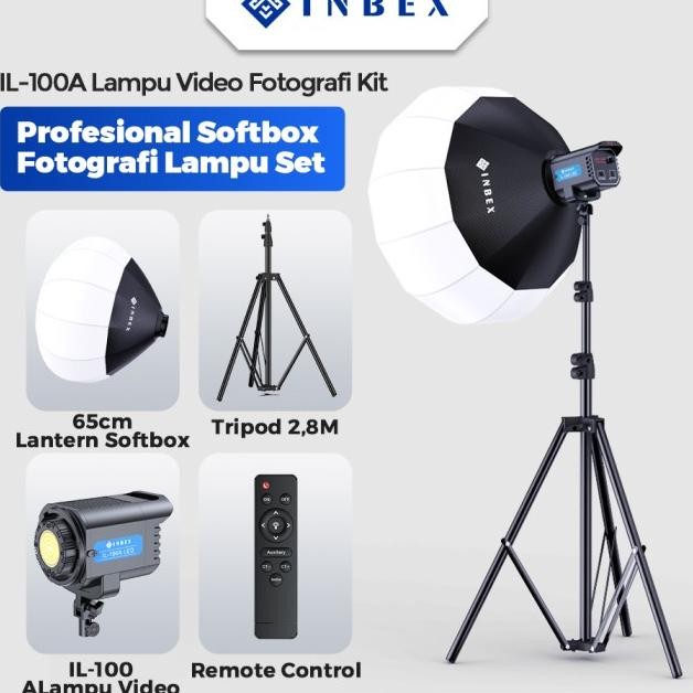 INBEX Collapsible Lantern Softbox Paket Studio Lightstand Lampu