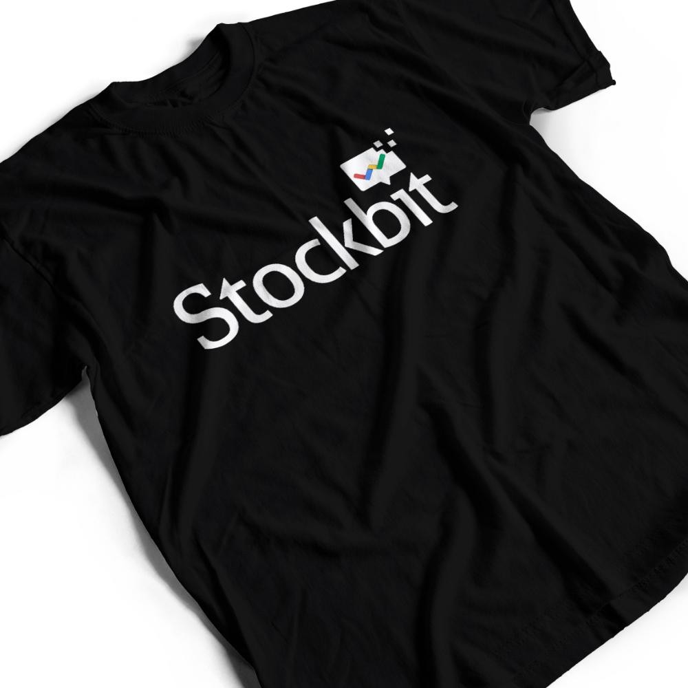 Promo Kaos Pria Stockbit Logo Fintech Dewasa Baju Atasan Unisex