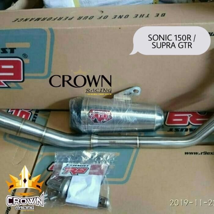 Knalpot R9 New Alpha Series Stainless Sonic 150R / Supra GTR Import
