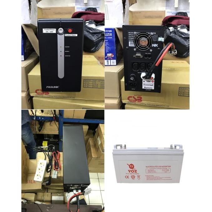 Paket Ups Modif Prolink 1200Va + Battery Kering Vrla 12v 100Ah