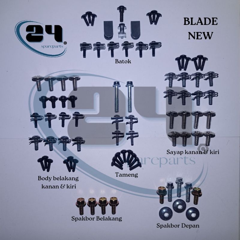 Baut/Baud full set body motor Honda Blade New