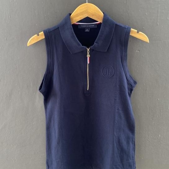 Vest Wanita Tommy Hilfiger Zipper Navy %
