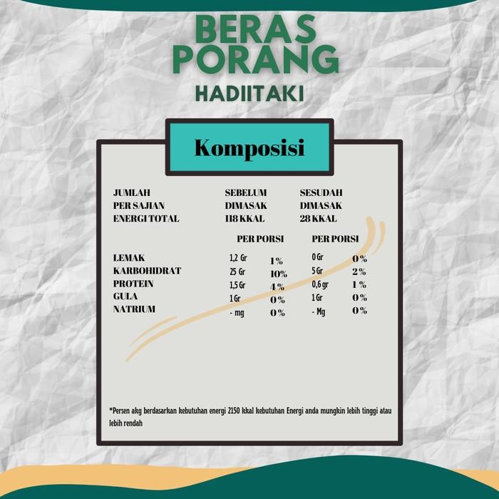 

Hadiitaki Beras Porang 1Kg - Rendah Kalori