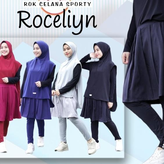 Rok Celana Olahraga Wanita Muslimah Senam Joging Tenis Sepeda Roceliyn