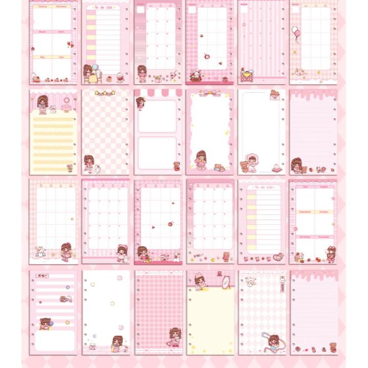 

SPECIAL Zumoo Princess Art Binder SET PVC A6 Full Color Paper Planner / Binder SET PVC A6 dengan Loose Leaf Planner Warna GRID LI34