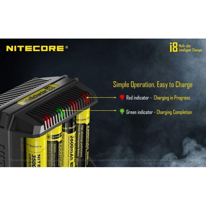 [i8] NITECORE I8 Intelligent Multi slot Charger 8 Slot Baterai
