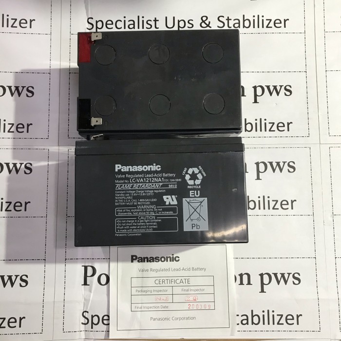 Aki Baterai Kering Panasonic 12V 12Ah Ori bersertifikat LC-VA1212
