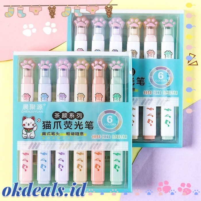 

Vee Okdeals 6Pcs/Set Stabilo Pena Set Perlengkapan Kantor Sekolah Kreatif