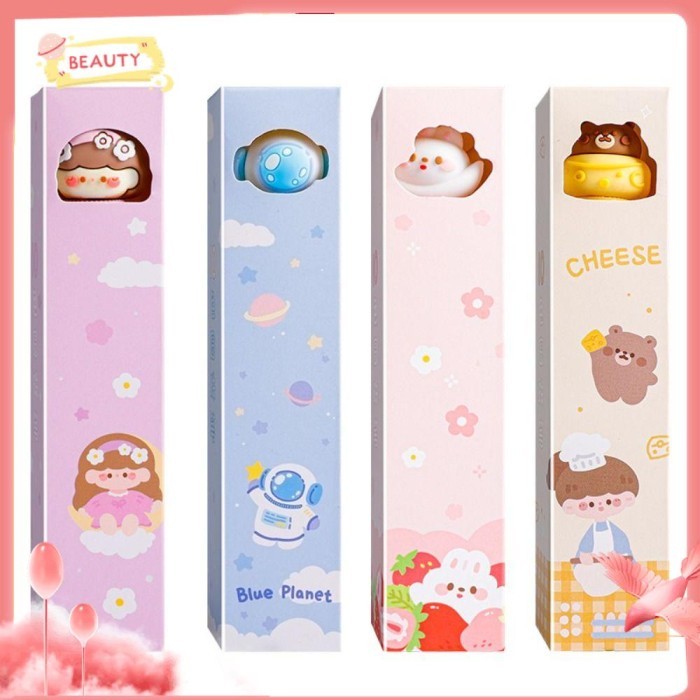 

Vee Beauty 4Pcs/Set Pena Gel Perlengkapan Kantor Sekolah Alat Tulis Kartun