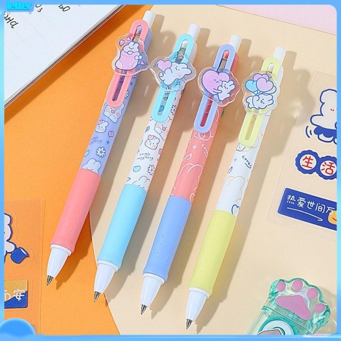 

Vee 4Pcs/Set Pena Gel Perlengkapan Kantor Sekolah Alat Tulis Press