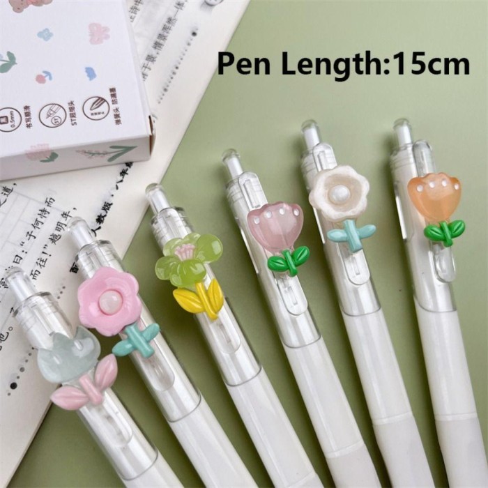 

Vee 6Pcs/Set Pena Gel Perlengkapan Kantor Sekolah Alat Tulis Press