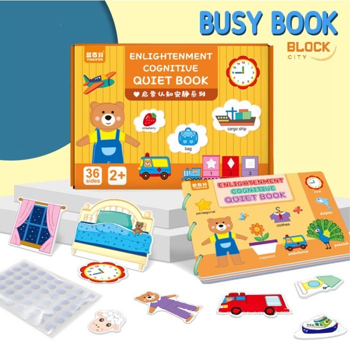 

Bana Block City English Busy Book/ Quiet Book Activity/ Buku Aktivitas Anak