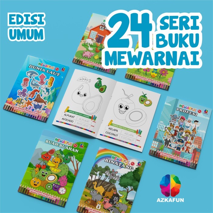 

Bana Paket 24 Buku Mewarnai Vol 1 Full Colour - Buku Mewarnai Anak