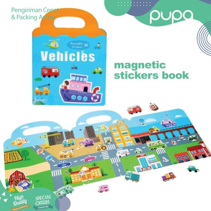 

Bana Kids Magnetic Sticker Book Anak / Buku Stiker Magnet Cognition Puzzle