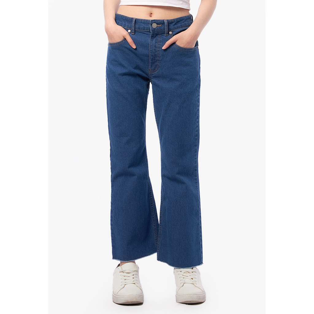 COLORBOX Cropped Flare Jeans Med Blue