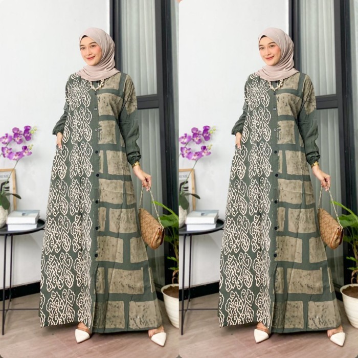 Alib Gamis Rayon Batik Wanita