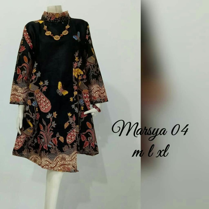 Alib Tunik Batik / Atasan Batik Wanita - Marysa - Hitam