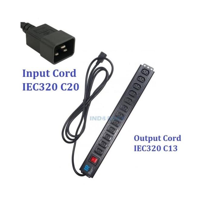 Power Distribution Unit 12 Outlet Cord IEC320 C20 to C13