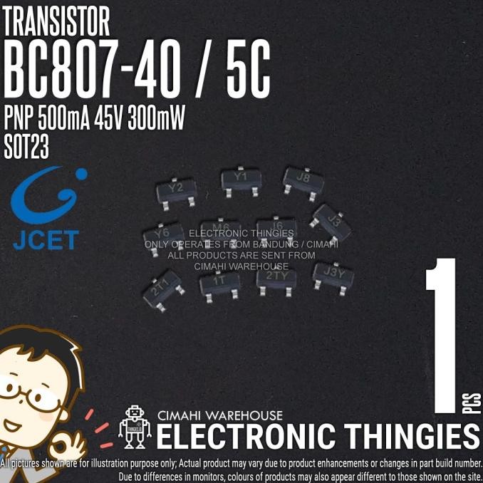 Murah (20) BC807-40 SOT23 JCET 5C TRANSISTOR SMD BC807 thingie43 Buru Order
