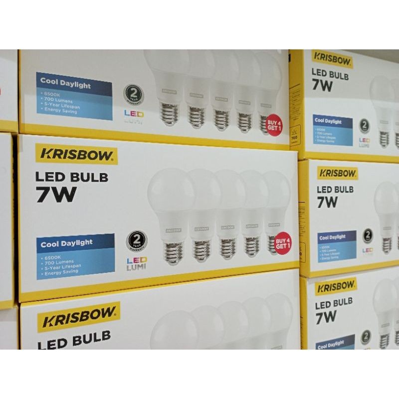 Lampu bohlam led 7 watt krisbow / ace krisbow set 5 pcs lumi / krisbow bulb led