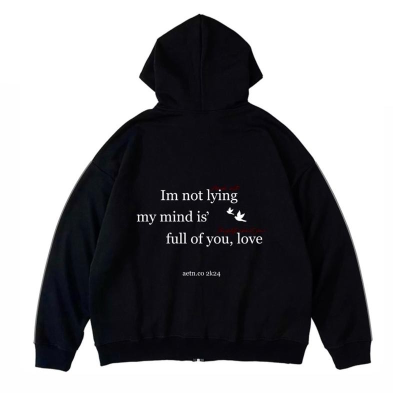 Satisfaction Hoodie Boxy Kiss Your Heart Black