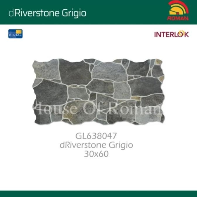 Sale!! Roman Keramik Interlock Driverstone Grigio / Keramik Dinding Fasad