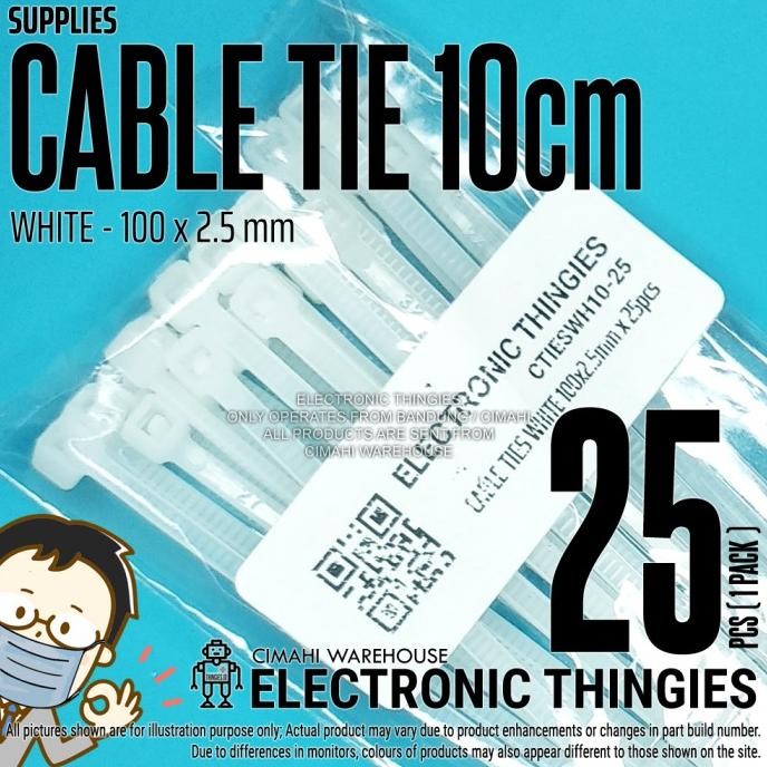 

Update (8) 25pcs CABLE TIES 100 X 2.5 MM WHITE PUTIH 10CM thingie43 Berkualitas