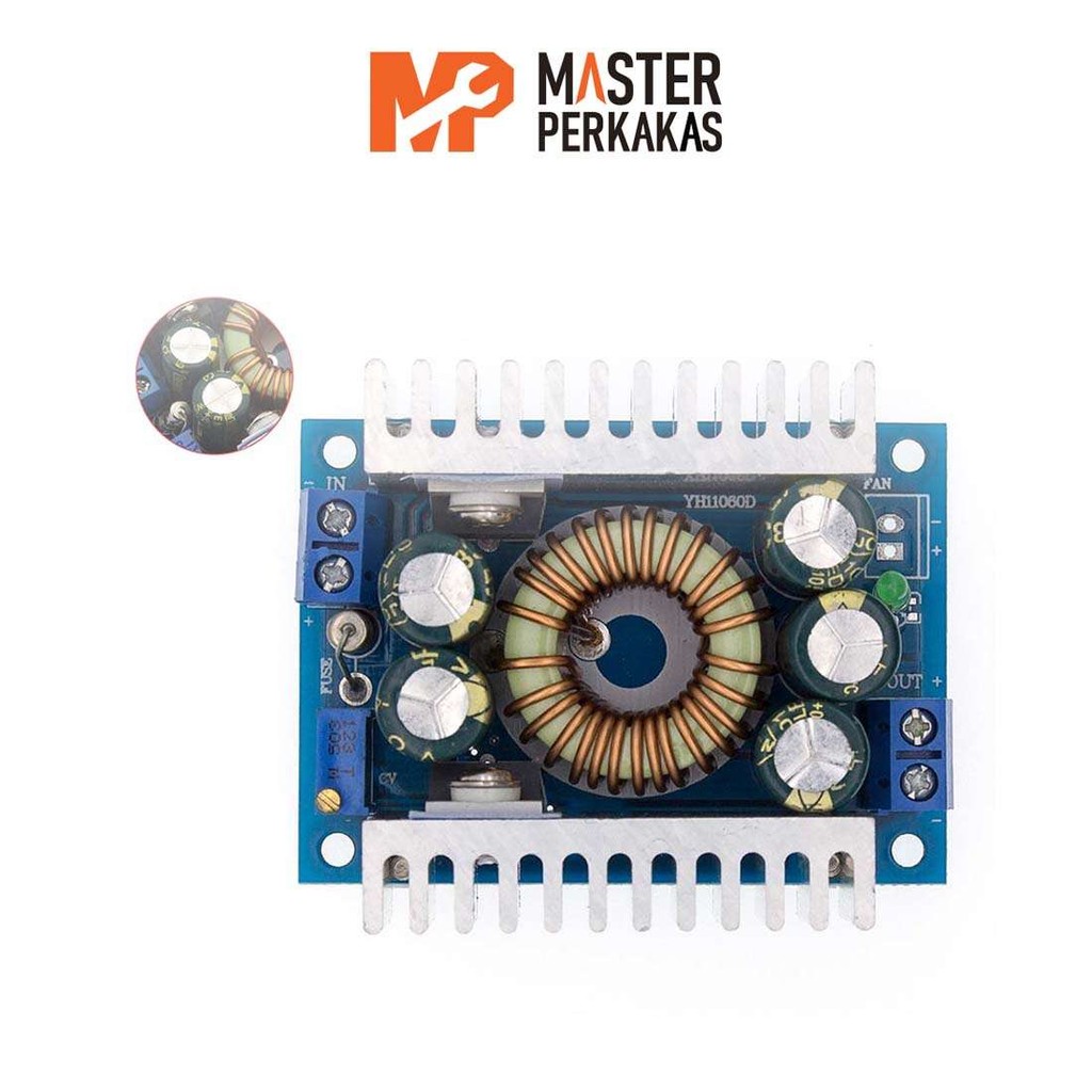 Auto Buck Boost DC 12A MP / Modul Daya Step Down Up / Module Tegangan Aki Cas Mobil Solar LED Car