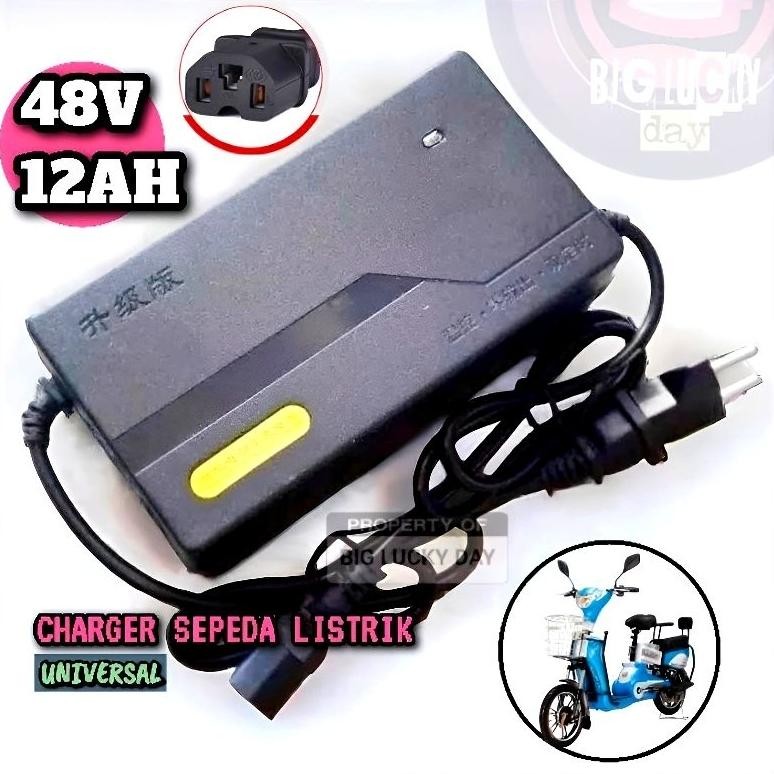Buruan Beli Charger Sepeda Listrik 48V 12Ah Universal Cas Casan 48Volt Selis Super Rider Sunrace Ant