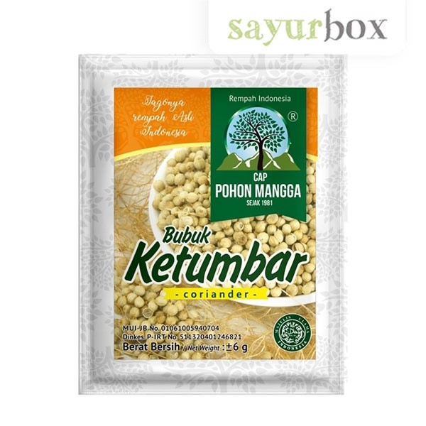 

Cap Pohon Mangga Bubuk Ketumbar Organik 6 gram Sayurbox