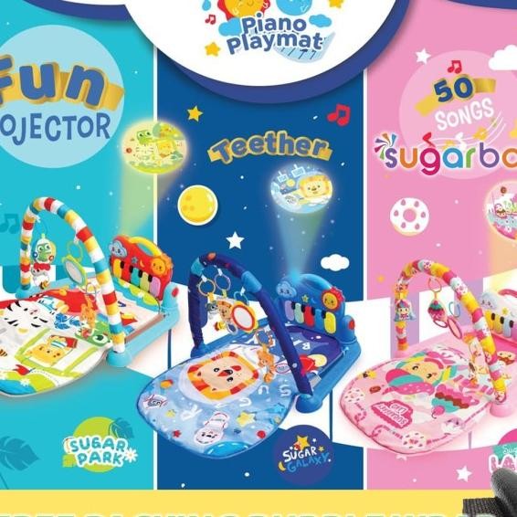 Sugar Baby Piano Playmat Day And Nite Projector Play Gym Mainan Bayi