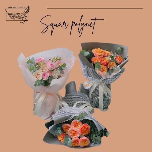 

ORIGINAL (SW) TERLARIS FLOWER MESH KOREAN SQUARE NET Korean Jaring2 Net Roll JARING BESAR POLYNET Spider Mesh Roll UNTUK Buket wedding/wisuda r-77