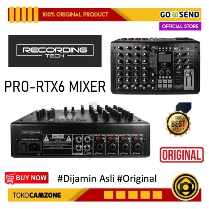 Recording Tech Pro RTX6 Mixer Audio USB 6 Channel