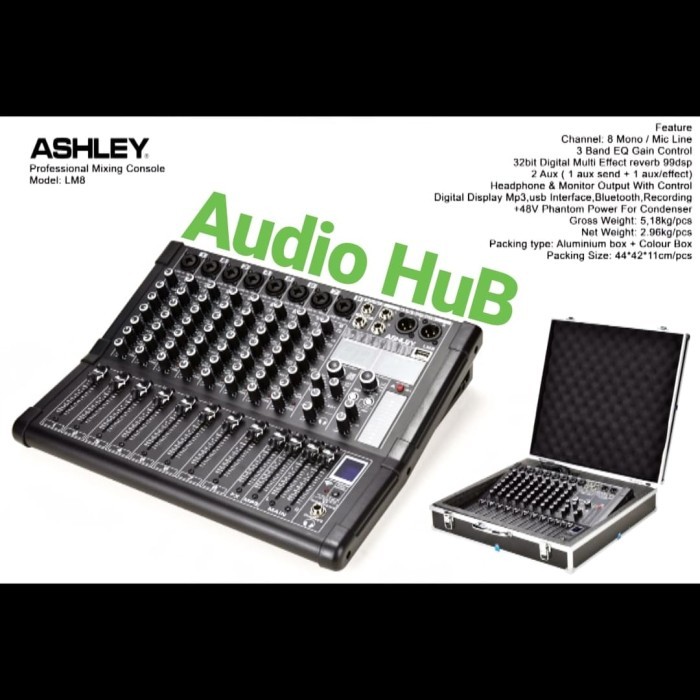 MIXER AUDIO ASHLEY LM8 MIXER ASHLEY LM 8 CHANNEL KOPER ORIGINAL