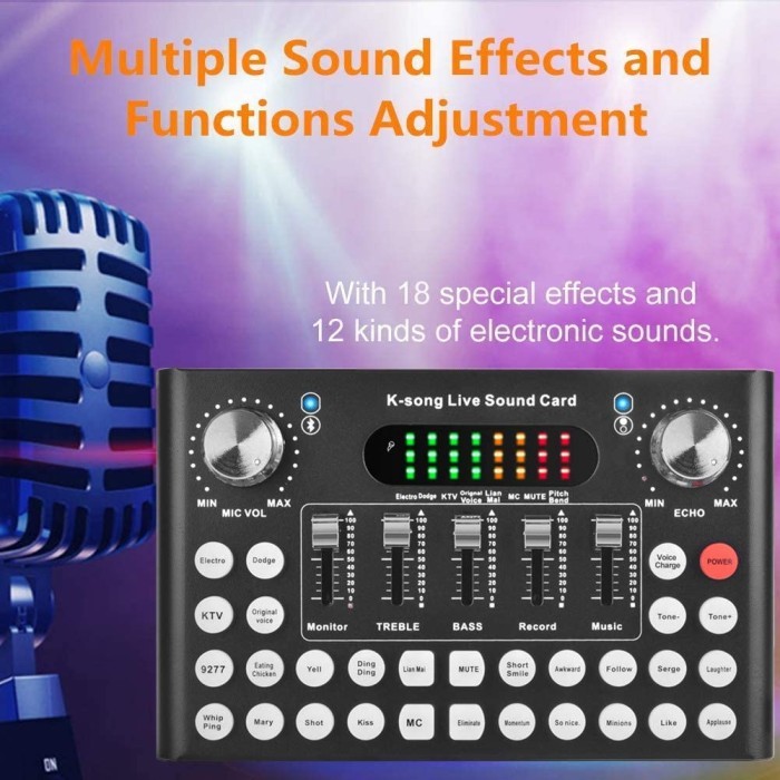 Mixer Karaoke Music Studio K-Song Live Sound Card
