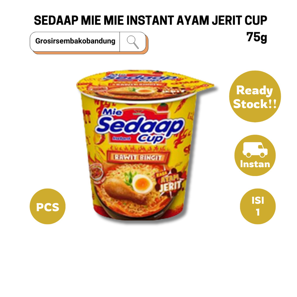 

SEDAAP MIE MIE INSTANT AYAM JERIT CUP 75g - 1 Pcs - Kota Bandung