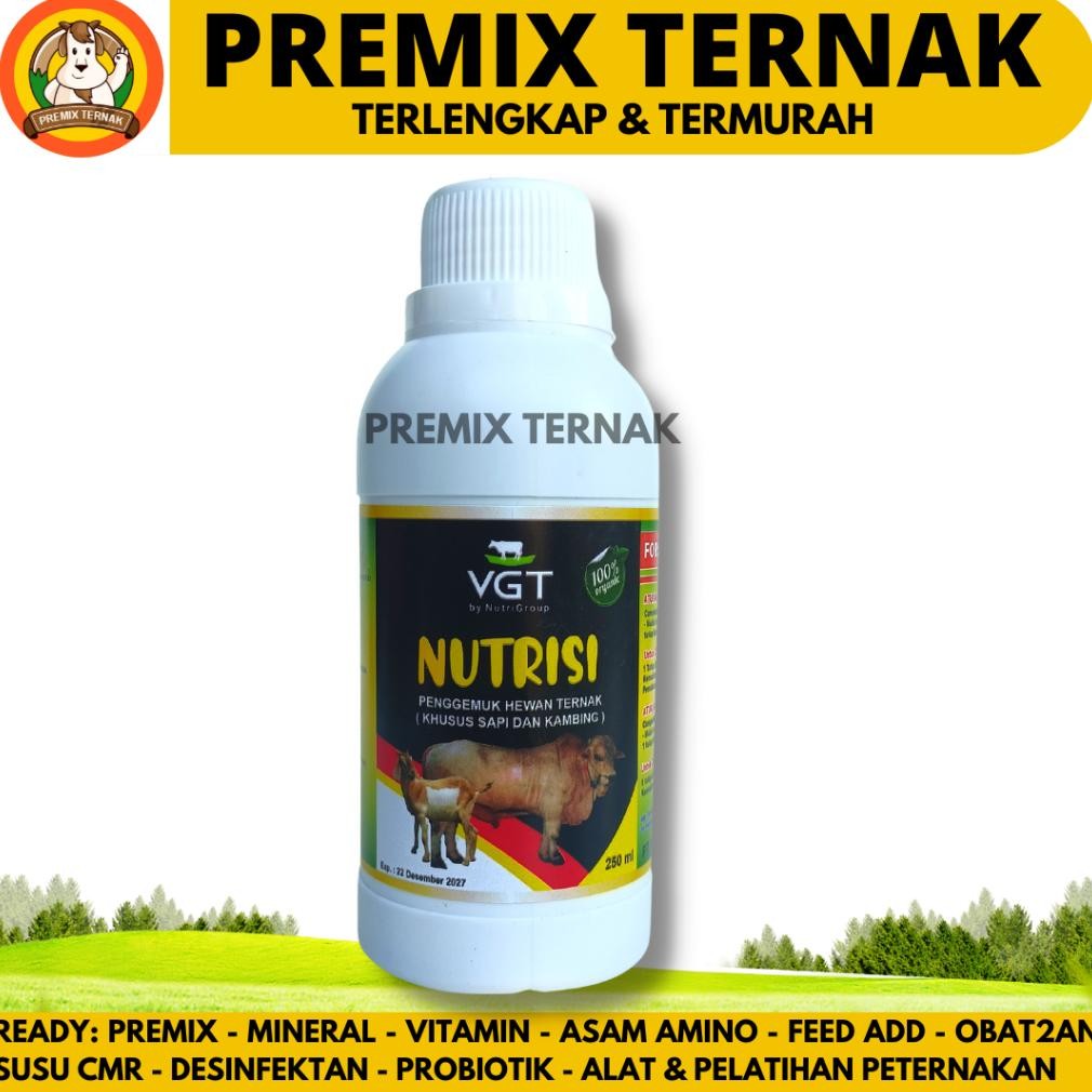 Berkualitas Vgt Nutrisi Sapi 250 Ml Original - Vgt Sapi Penambah Adg Instan - Vgt Ternak Sapi Kambin