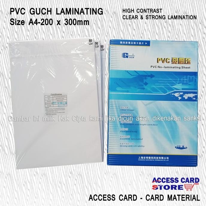 

Baru | Kertas Pvc Bahan Id Card Instant Guch A4 - Print Laser / Non Laser