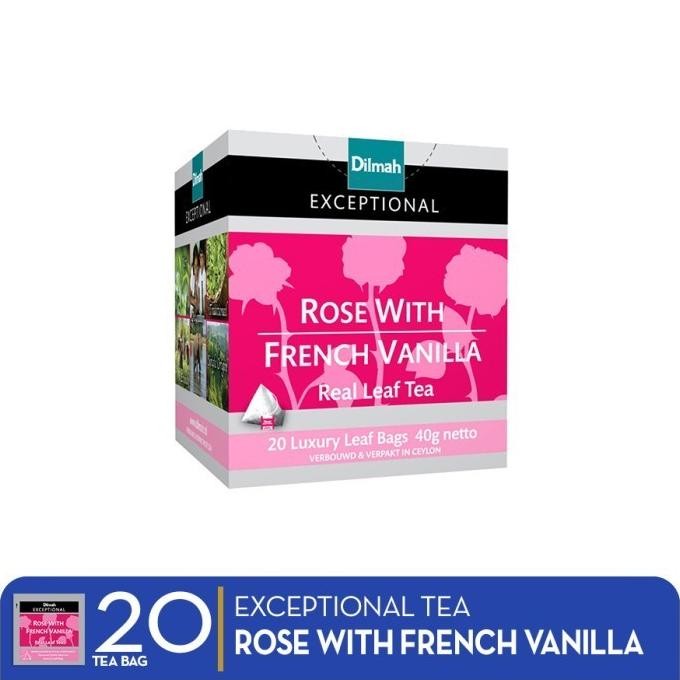 

READY STOCK DILMAH EXCEPTIONAL ROSE WITH FRENCH VANILLA 20 SACHET !!!!!