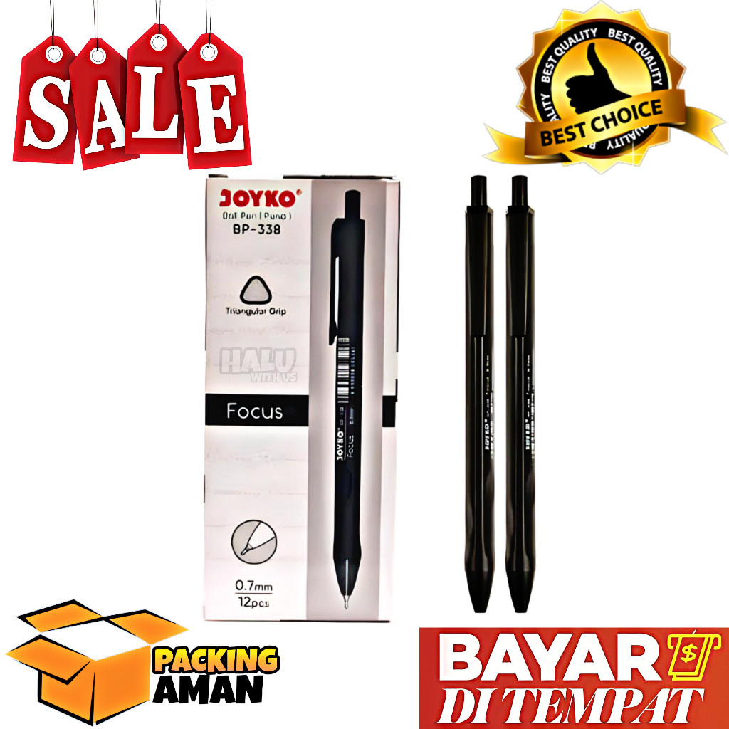 

DAPATKAN (BISA COD) PROMO 12 PCS BALL PEN PULPEN PENA JOYKO BP-338 FOCUS 0.7 MM TI5