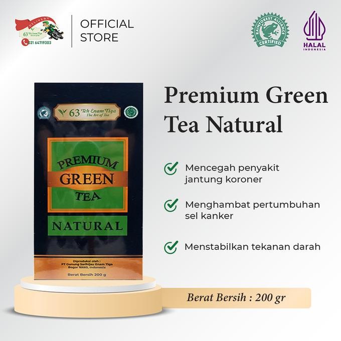 

READY STOCK TEH 63 PREMIUM GREEN TEA NATURAL 200GR !!!!!