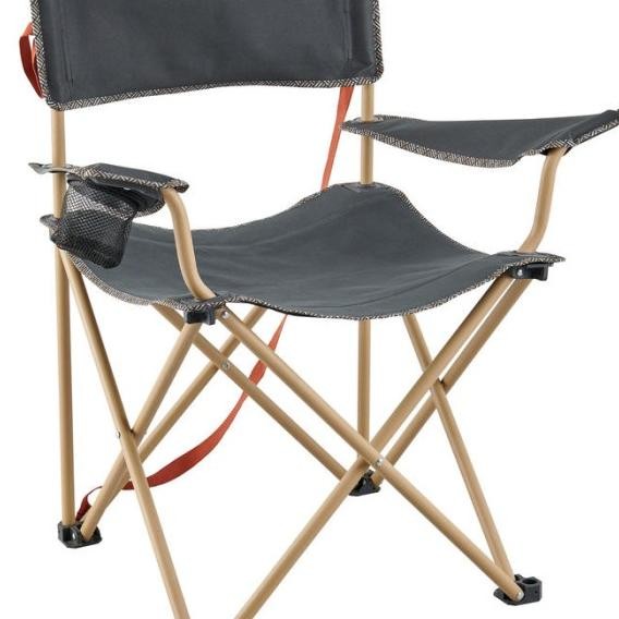 Quechua Camping Kursi Lipat Kemah Dewasa Ukuran Besar Xl - Grey