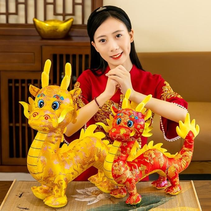 Boneka Naga 2024 Dragon Plush Toy Boneka Kain Sequin Naga Gliter Murah