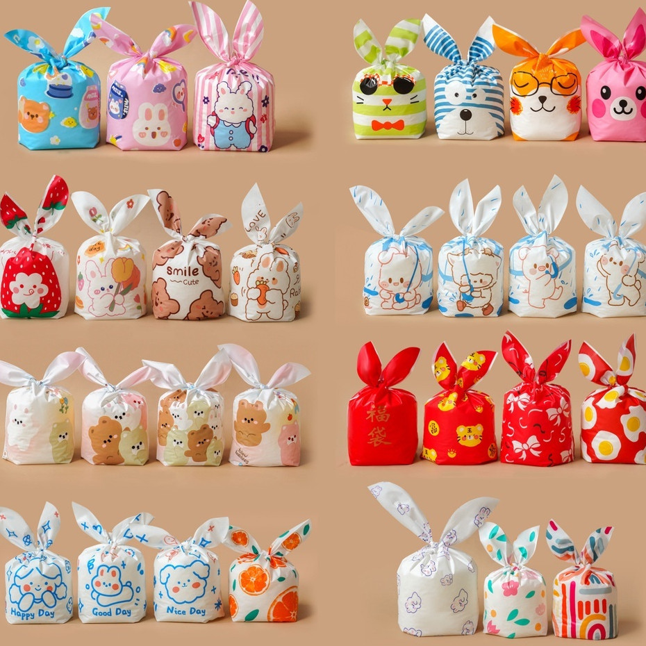 

Plastik Rabbit 13,5x22cm 10 PCS ,Packing / Kantong Biskuit /Bingkisan Goodiebag Souvenir Hadiah Kue Permen Ulang Tahun -OPP Snack- Plastik Kelinci